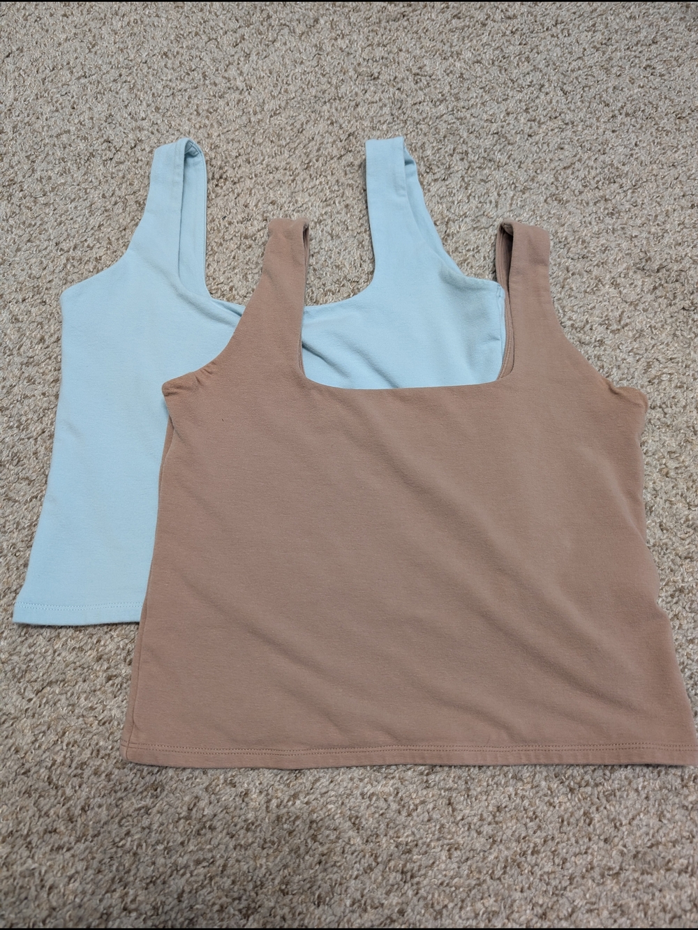 Abercrombie & Fitch Double Tank Set - Light Blue & Beige